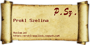Prokl Szelina névjegykártya